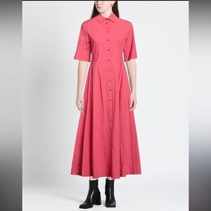 Antonelli | NWTs Monaco Pink Front Button Midi Dress Size Medium